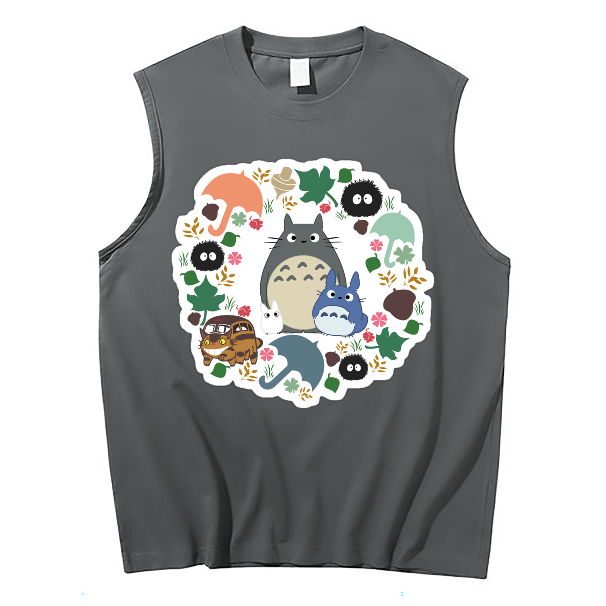 （画像用） となりのトトロ 草壁メイ 草壁サツキ My Neighbor Totoro Satsuki Kusakabe Mei Kusakabe コットン100％タンクトップ（フロントプリント）